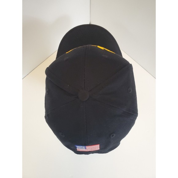 NRA NWOT Solid Black/ Yellow Script Hunting Gun Club Hook & Loop baseball cap - Picture 7 of 9